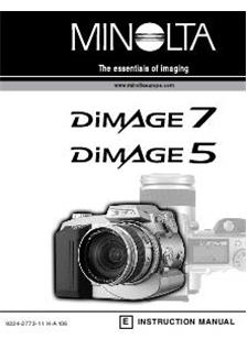 Minolta Dimage 7 manual. Camera Instructions.